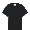 AMI Paris Tee-shirt Unisexe Ami De Cœur Coton Biologique Noir 16