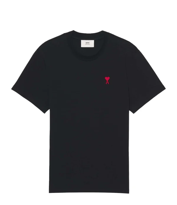 AMI Paris Tee-shirt Unisexe Ami De Cœur Coton Biologique Noir 1