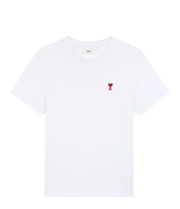 AMI Paris Tee-shirt Unisexe Ami De Cœur Coton Biologique Blanc 1