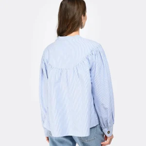 CHARLIE JOE Blouse Noam Coton Rayures Bleu 13