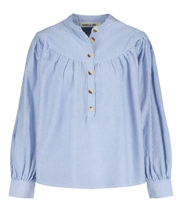 CHARLIE JOE Blouse Noam Coton Rayures Bleu 1