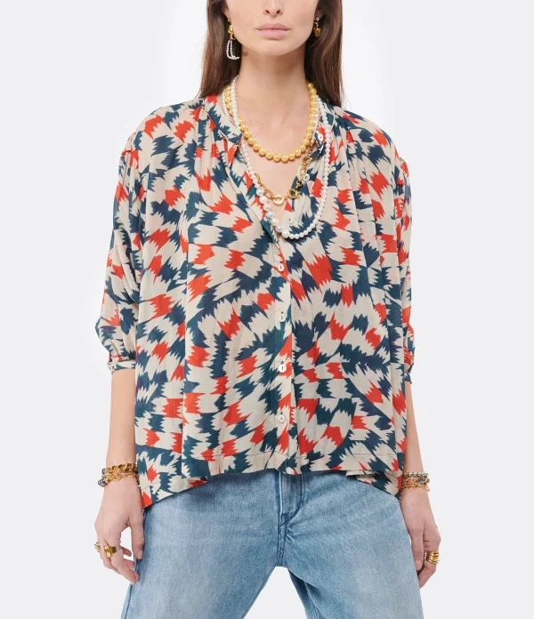 CHUFY Blouse Nora Coton Imprimé Sicily Red 4