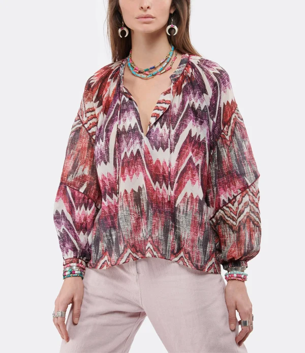 CHUFY Blouse Dante Coton Imprimé Calvi Pink 4