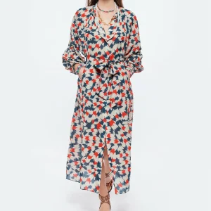 CHUFY Robe Longue Pia Coton Imprimé Sicily Red 10