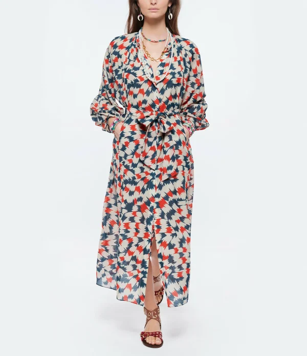 CHUFY Robe Longue Pia Coton Imprimé Sicily Red 4