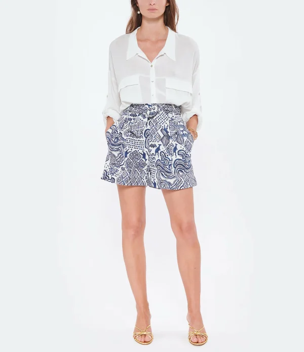 CHUFY Short Nino Coton Blanc Bleu 4