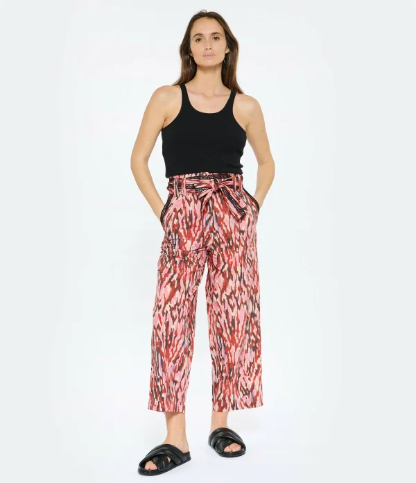 CHUFY Pantalon Bes Coton Bio Imprimé Rose 4