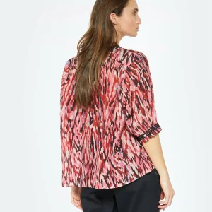 CHUFY Blouse Kissa Coton Soie Imprimé Rose 14