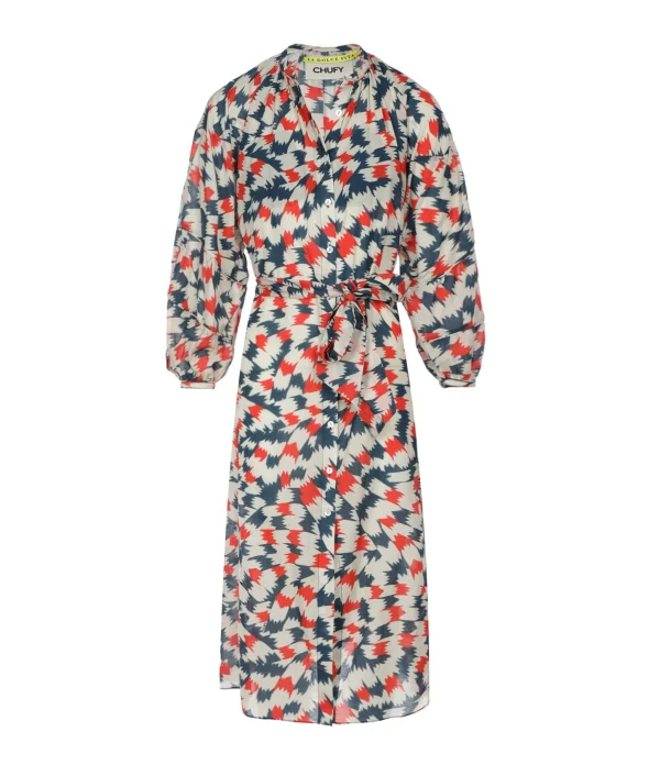 CHUFY Robe Longue Pia Coton Imprimé Sicily Red 1