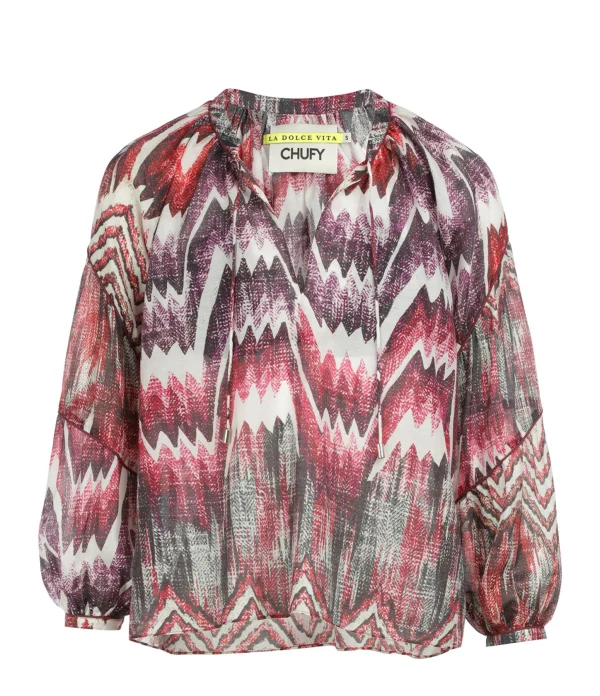 CHUFY Blouse Dante Coton Imprimé Calvi Pink 1