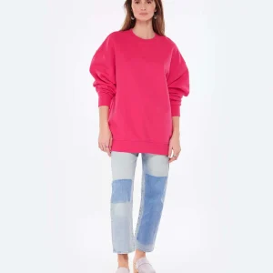 CLOSED Sweatshirt Oversized Coton Rose Framboise 15