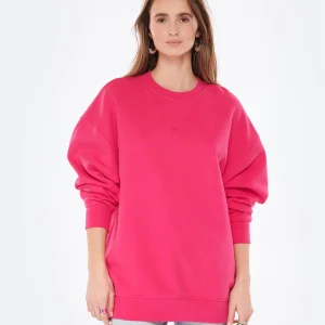 CLOSED Sweatshirt Oversized Coton Rose Framboise 11