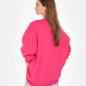 CLOSED Sweatshirt Oversized Coton Rose Framboise 13