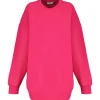 CLOSED Sweatshirt Oversized Coton Rose Framboise 17