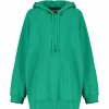 CLOSED Sweatshirt Hoodie Oversized Coton Bio Vert 5