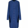 CLOSED Robe Chemise Lin Coton Bleu Foncé 16