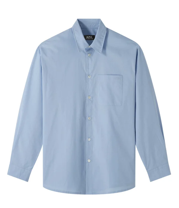 A.P.C. Chemise Boyfriend Logo Bleu Clair 1