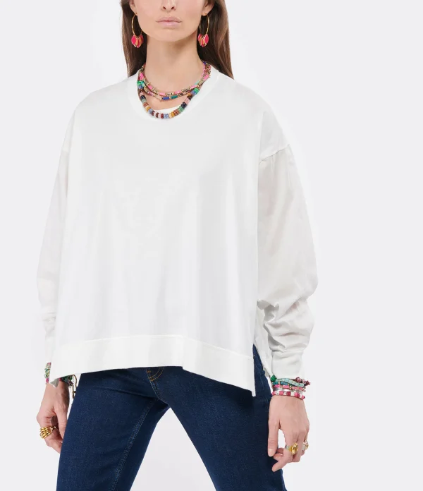 CT PLAGE Sweatshirt Coton Blanc 4