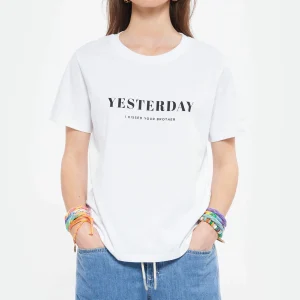 DEAR JULIETTE Tee-shirt Yesterday Coton Biologique Blanc 11