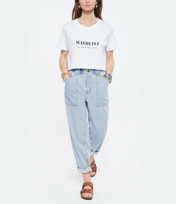 DEAR JULIETTE Tee-shirt Wishlist Coton Biologique Blanc 5