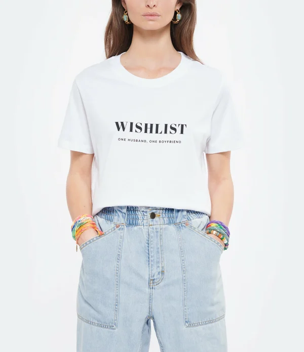 DEAR JULIETTE Tee-shirt Wishlist Coton Biologique Blanc 4