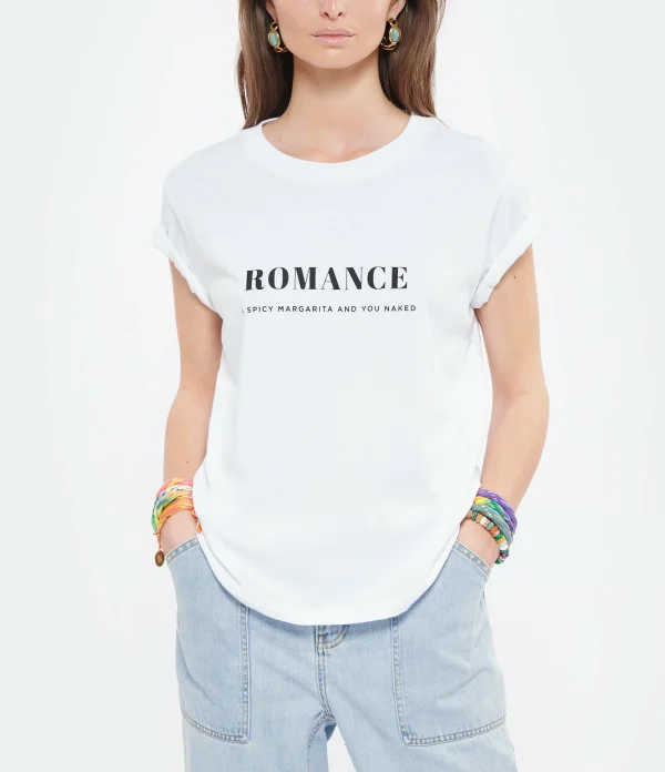 DEAR JULIETTE Tee-shirt Romance Coton Biologique Blanc 4