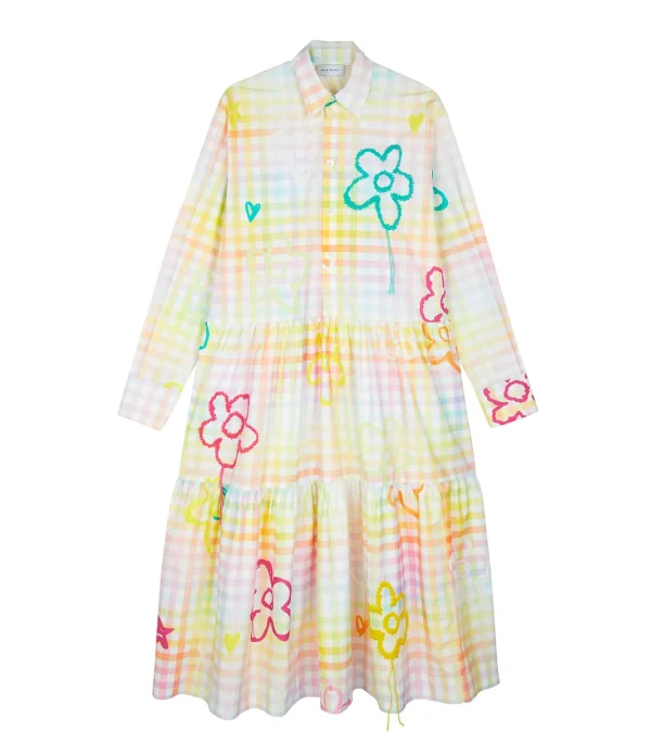 MIRA MIKATI Robe Manches Longues Imprimé Broderie Coton Biologue 1