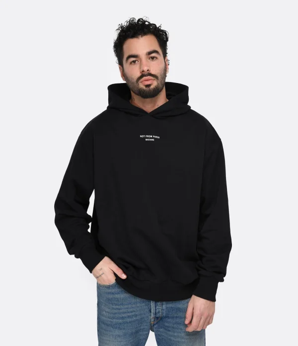 Drole De Monsieur Sweatshirt Hoodie Homme Classique NFPM Coton Noir 4