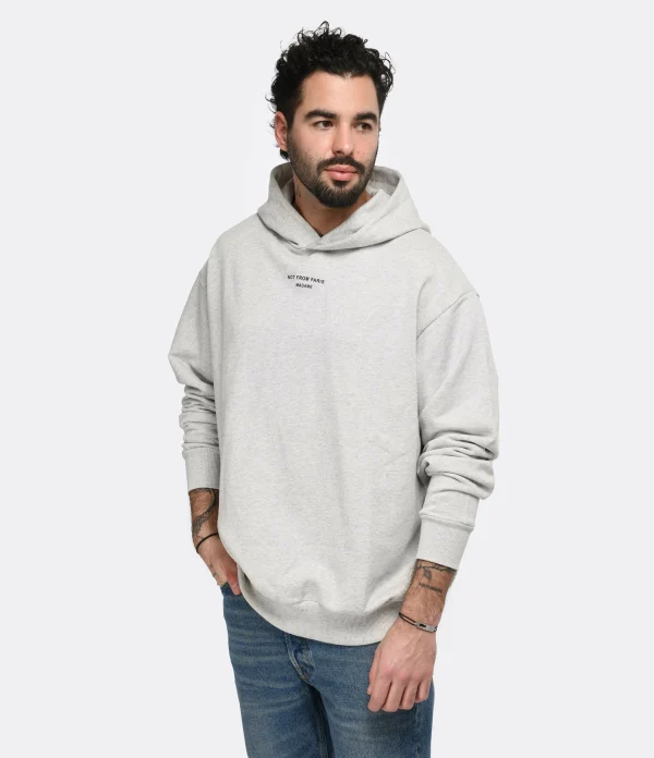 Drole De Monsieur Sweatshirt Hoodie Homme Classique NFPM Coton Gris 4