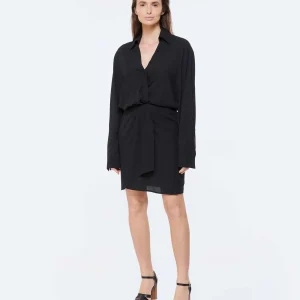 ESSENTIEL ANTWERP Robe Mini Dorsey Coton Noir 8