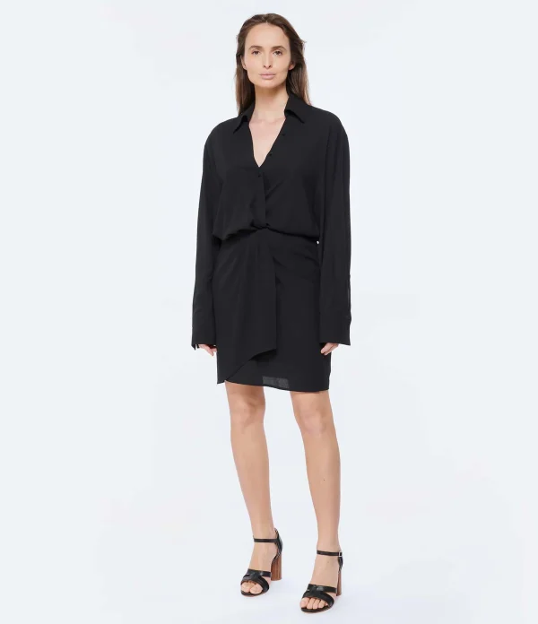 ESSENTIEL ANTWERP Robe Mini Dorsey Coton Noir 3