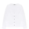 Ganni Chemise Coton Popeline Blanc 17