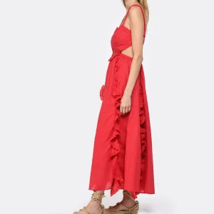 Farm Rio Robe Maxi Cœur Coton Rouge 15