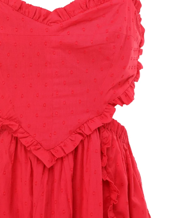 Farm Rio Robe Maxi Cœur Coton Rouge 3