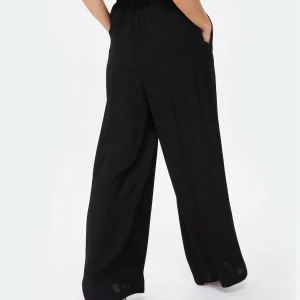 FORTE_FORTE Pantalon Large Georgette Noir 15