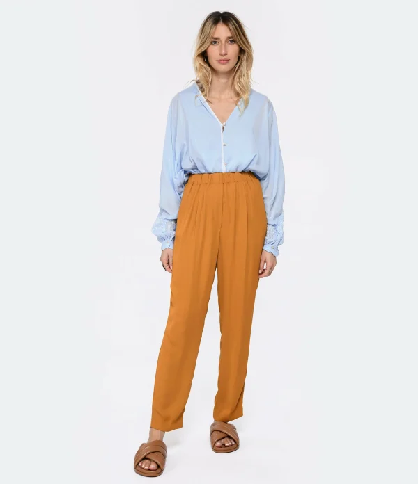 FORTE_FORTE Pantalon Georgette Ambre 4