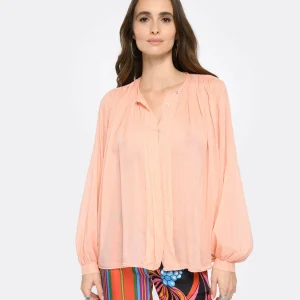 FORTE_FORTE Chemise Coton Soie Rose 11