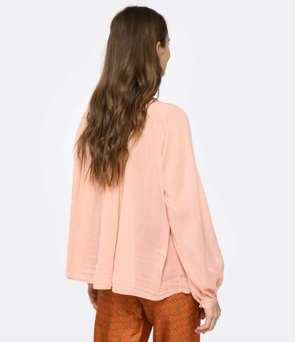 FORTE_FORTE Chemise Coton Soie Rose 6