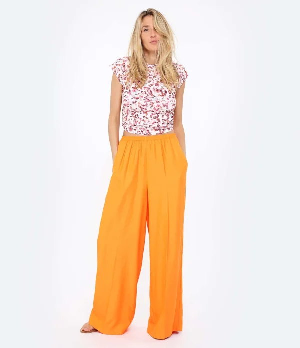 FORTE_FORTE Pantalon Fluide Tangerine 4