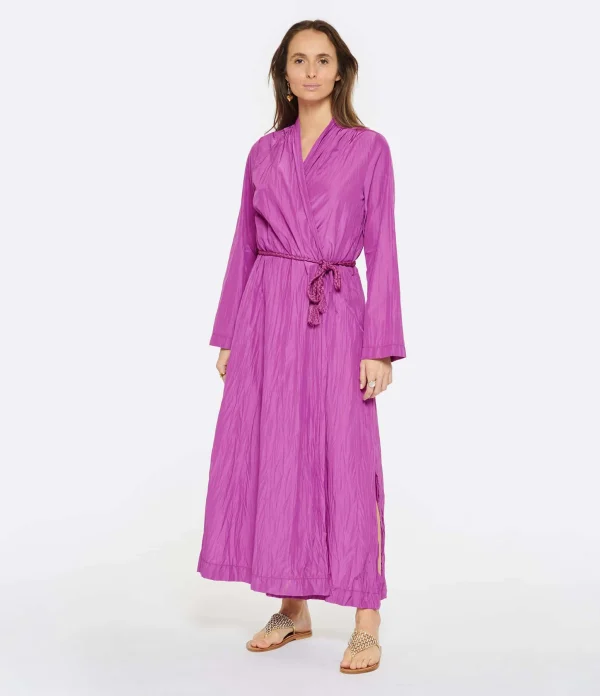 FORTE_FORTE Robe Longue Coton Violet 3