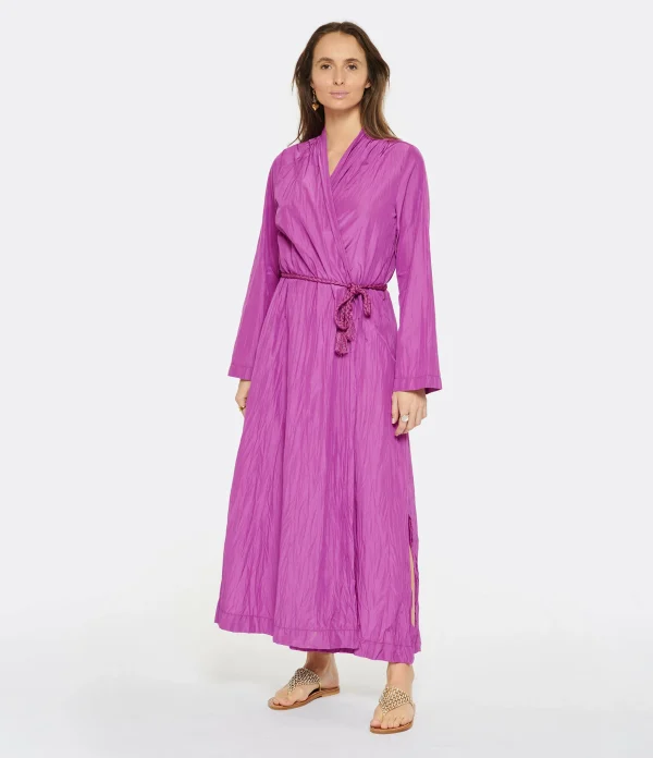 FORTE_FORTE Robe Longue Coton Violet 3