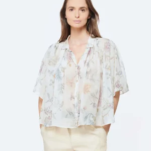 FORTE_FORTE Blouse Coton Imprimé Sable 8