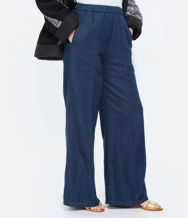 FORTE_FORTE Pantalon Coton Denim Indigo 4