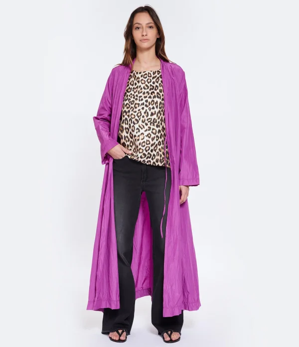 FORTE_FORTE Robe Longue Coton Violet 5