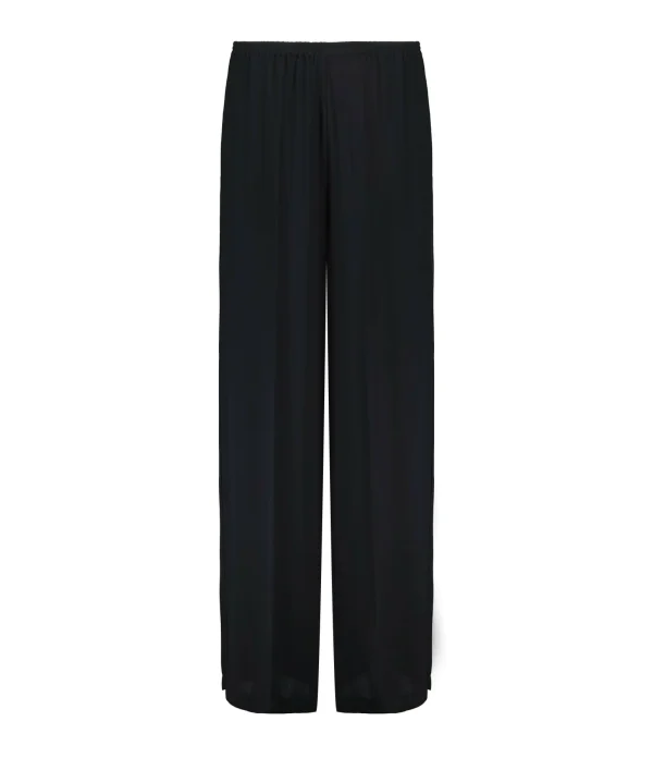 FORTE_FORTE Pantalon Large Georgette Noir 1