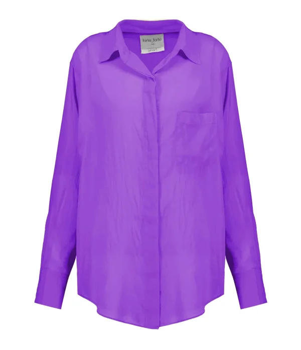 FORTE_FORTE Chemise Oversize Coton Violet 1