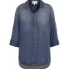 Bella Dahl Chemise Tail Button Down Dark Ombre Wash 23