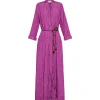 FORTE_FORTE Robe Longue Coton Violet 16