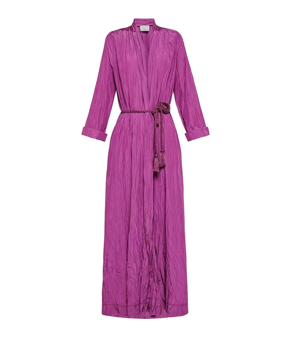 FORTE_FORTE Robe Longue Coton Violet 1