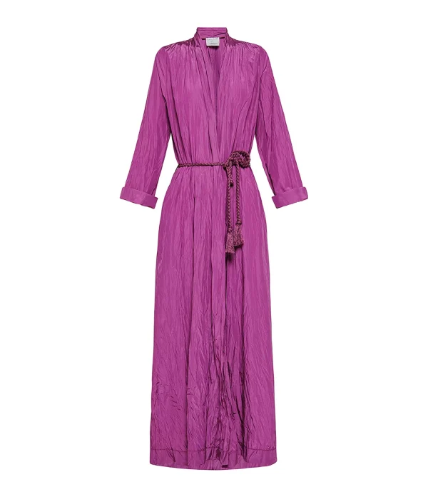 FORTE_FORTE Robe Longue Coton Violet 1